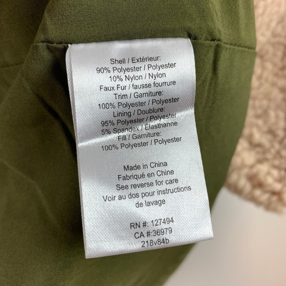 Heartloom Evaline Quilted Belted Tie Waist Sherpa Teddy Trim Coat Jacket Small - Picture 9 of 9